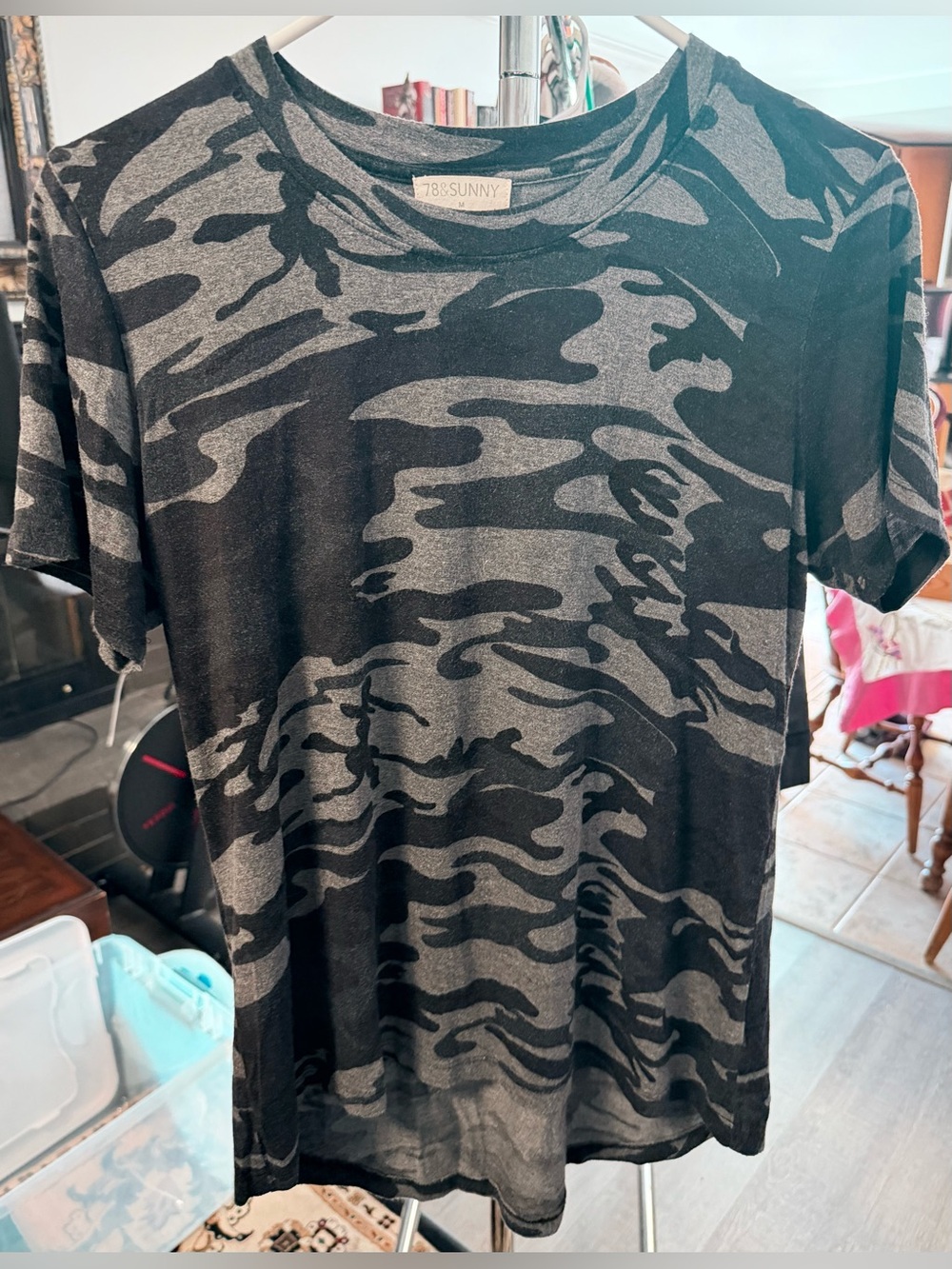 78&Sunny Camo Short Sleeve Top